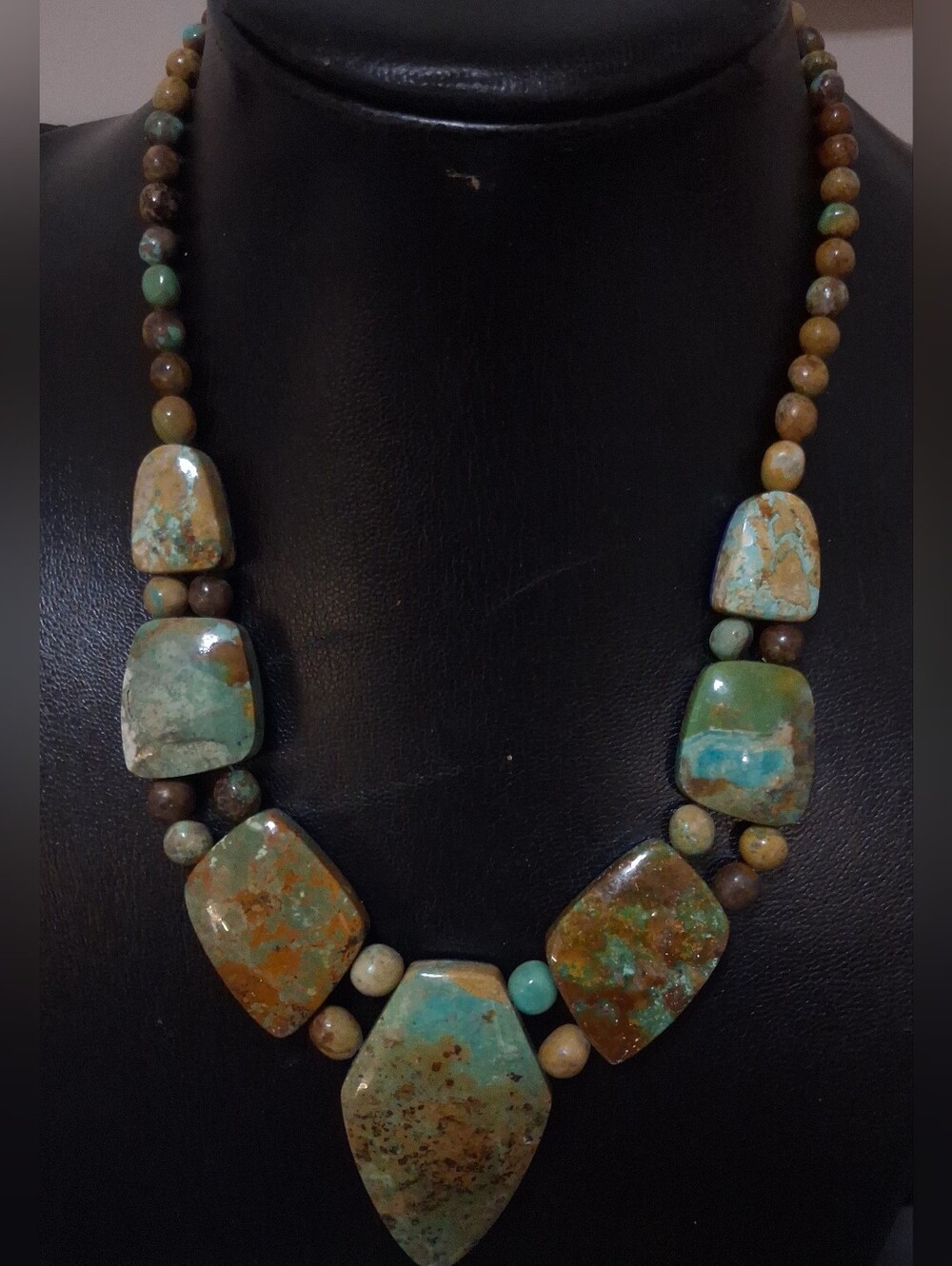 Vintage Jay King DTR 925 Turquoise & Lapis Lazuli Reversible Statement Necklace